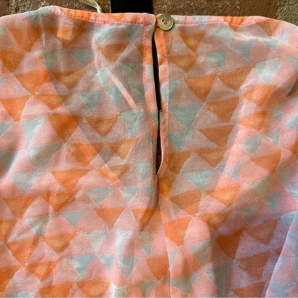 Sun Light Paris pink, orange & light blue flowy blouse - Picture 8 of 13